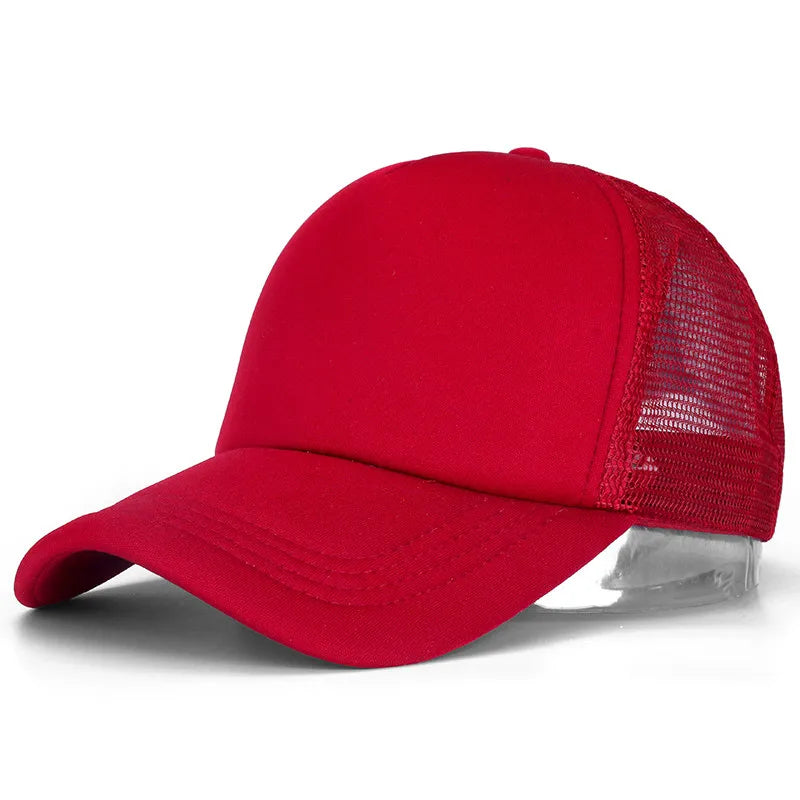 1 PCS Unisex Plain Mesh Baseball Cap Adjustable Snapback Hats