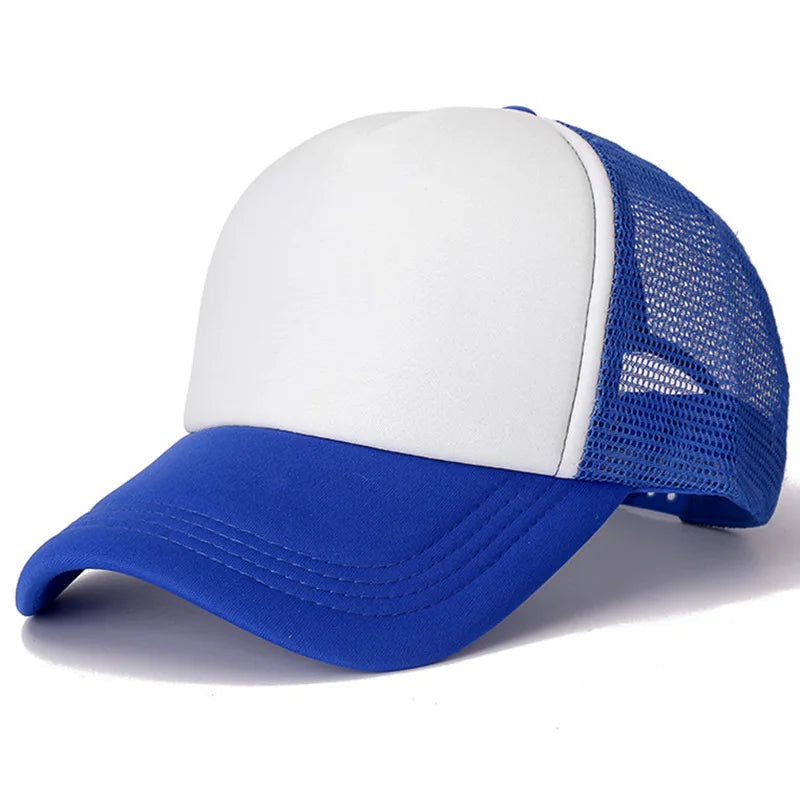 1 PCS Unisex Plain Mesh Baseball Cap Adjustable Snapback Hats