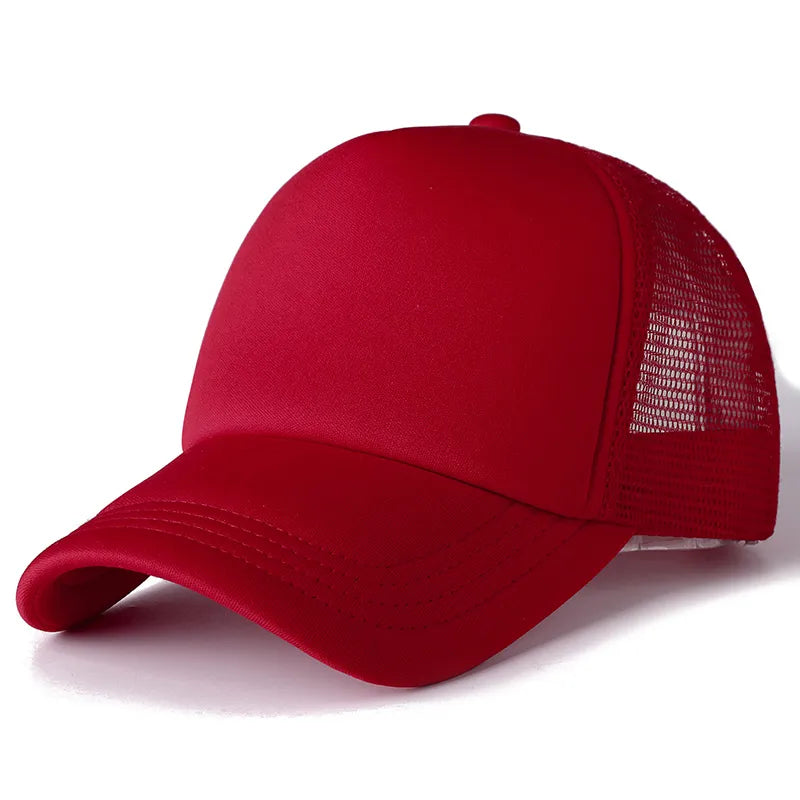 1 PCS Unisex Plain Mesh Baseball Cap Adjustable Snapback Hats