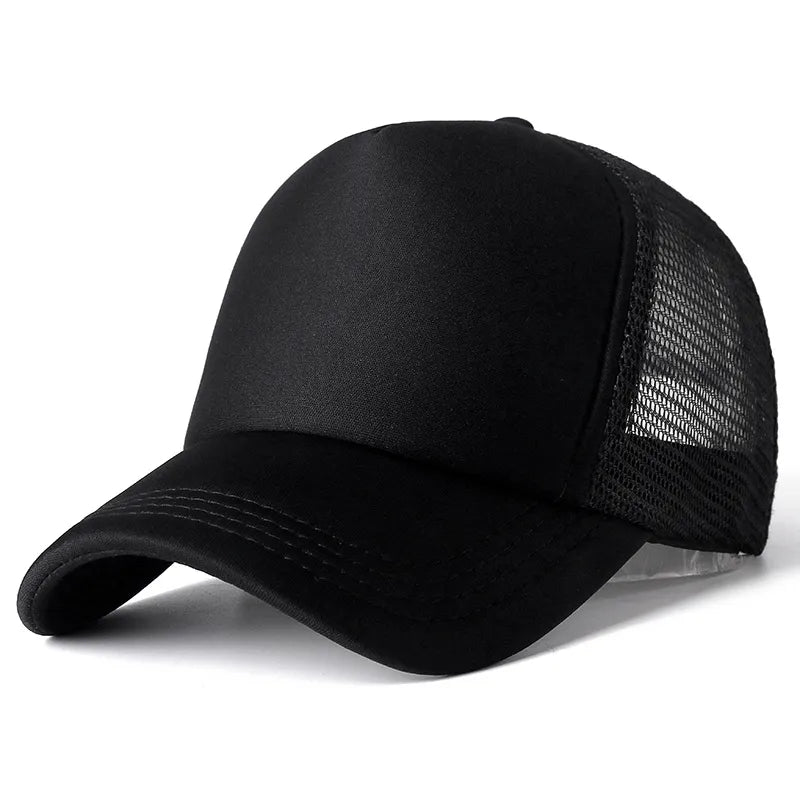 1 PCS Unisex Plain Mesh Baseball Cap Adjustable Snapback Hats