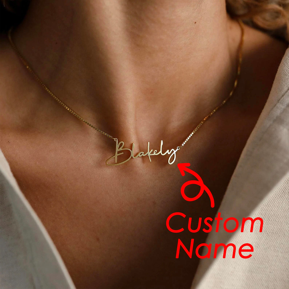 eMancoNEW Personalised Stainless Steel Jewelry Gold Custom Name Plates Necklace