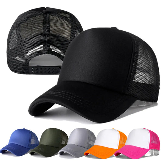 1 PCS Unisex Plain Mesh Baseball Cap Adjustable Snapback Hats