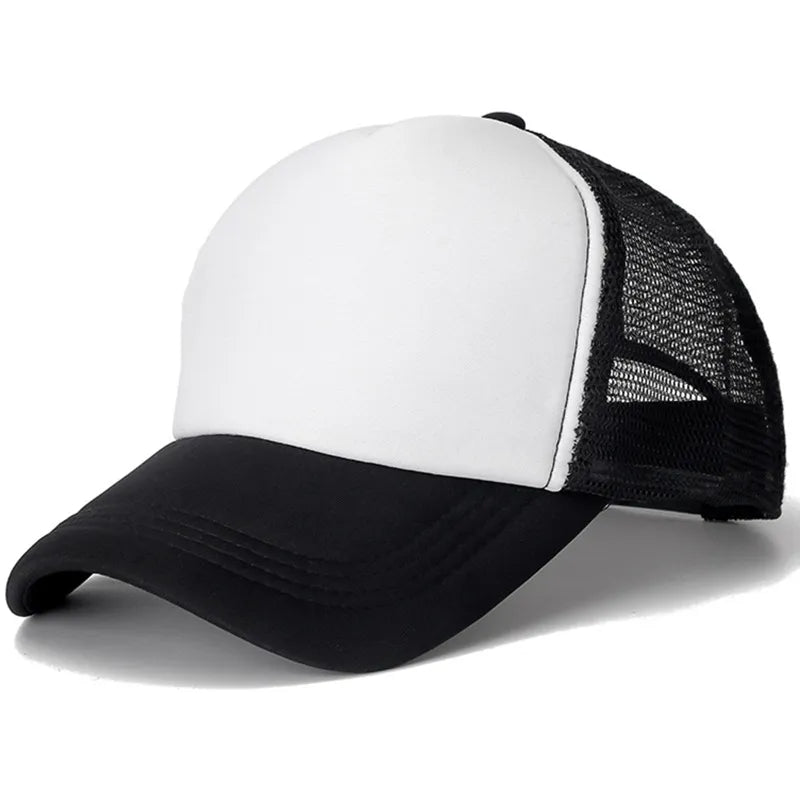 1 PCS Unisex Plain Mesh Baseball Cap Adjustable Snapback Hats