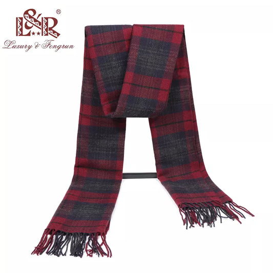 Cashmere Man Scarf Winter Warm Foulard Plaid Scarves