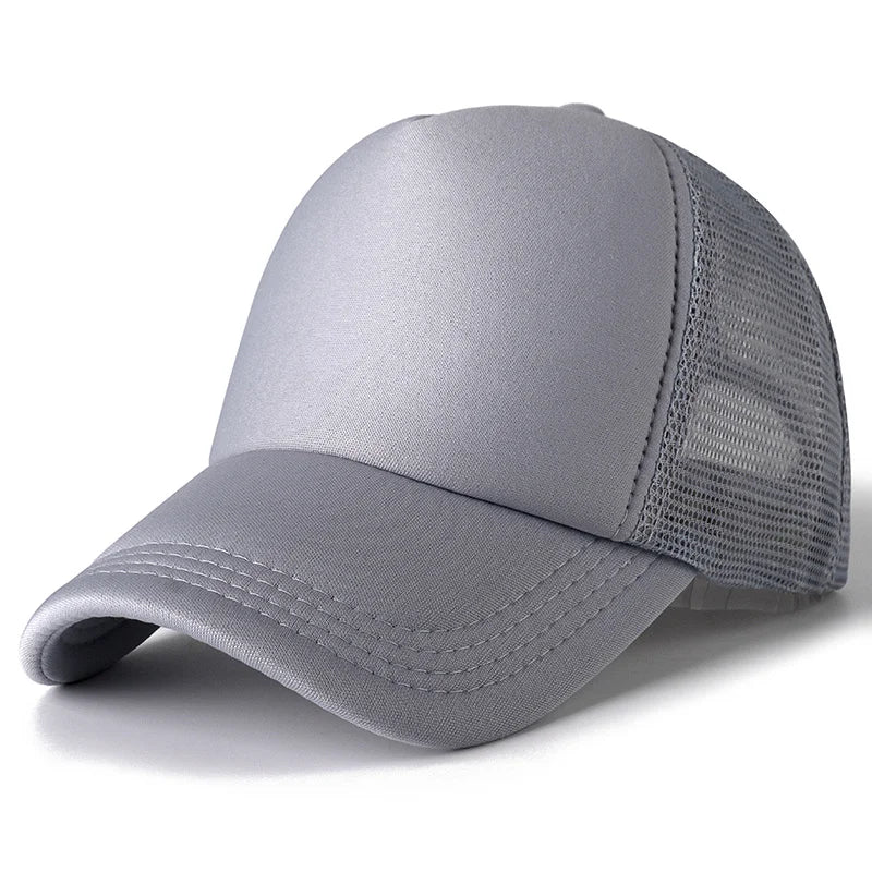 1 PCS Unisex Plain Mesh Baseball Cap Adjustable Snapback Hats